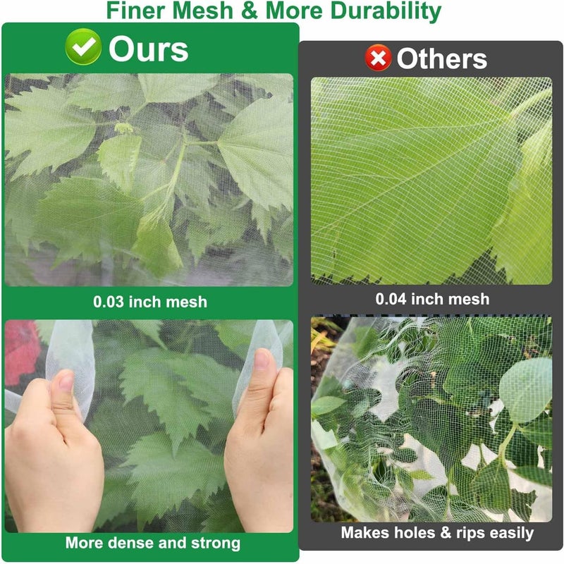 KLEWEE 10 x 50 FT Garden Mesh Netting, Ultra Fine Plant Netting Covers, Garden Netting for Raised Beds Vegetables, Fruit Tree Netting for Blueberry Bushes Barrier Screen Protection Net Cover - Image 3
